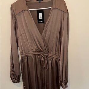 Elegant Brown Silk Jumpsuit